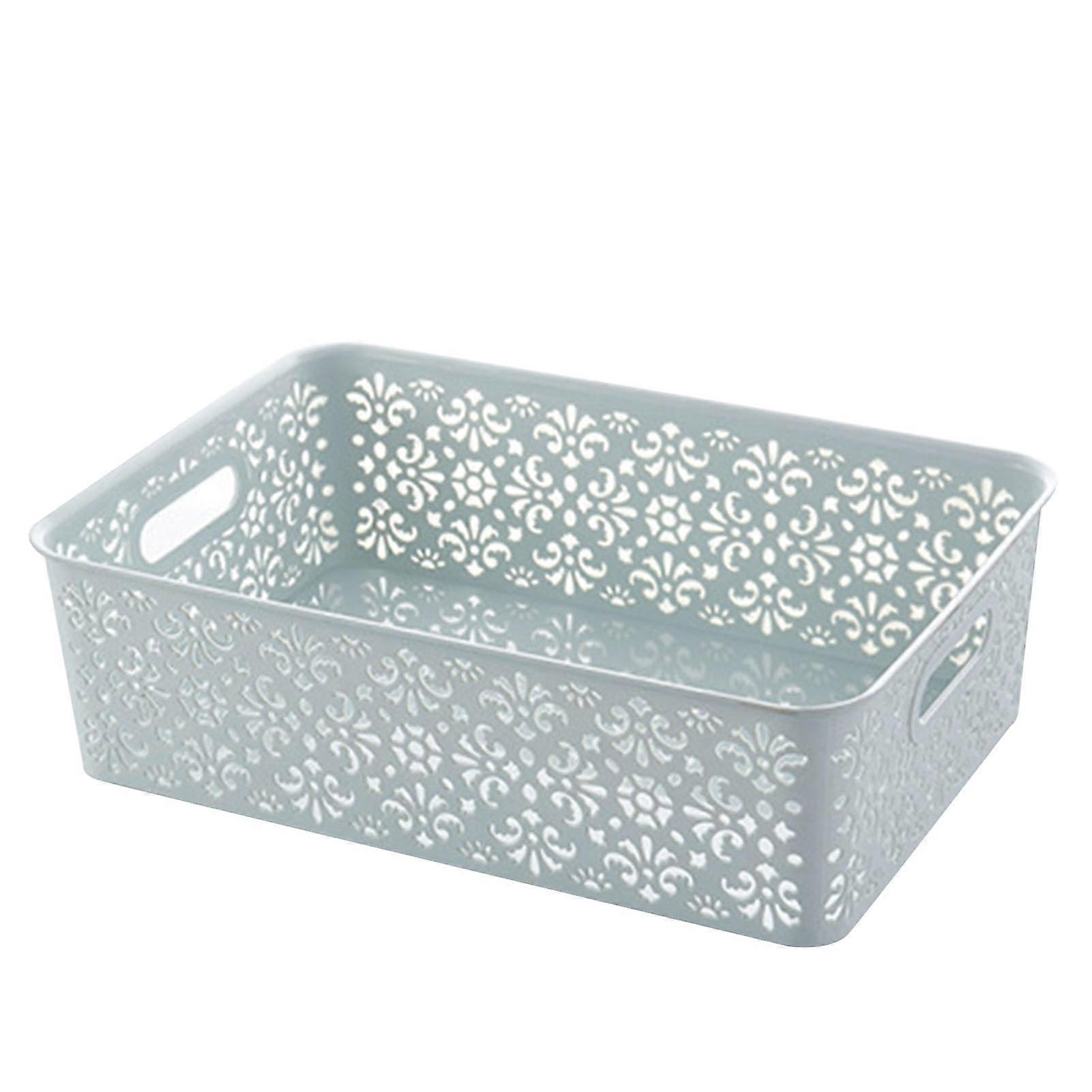 Multifunction Organization Basket Large Capacity Plastic Storage Bin Hollow Out Design Space Saving Organizer For Office
