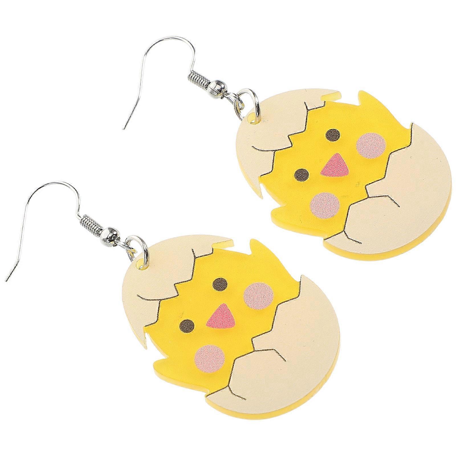 Acrylic Easter Earrings for Women Wearing Cute Chick 1Pair Dangle