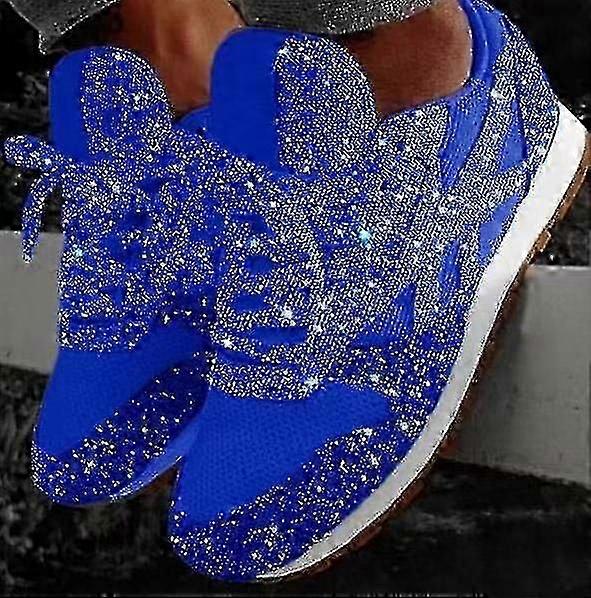 أحذية رياضية نسائية أحذية رياضية ترتر بالإضافة إلى حجم بلينغ بلينغ أحذية رياضية في الهواء الطلق الترتر كعب مسطح جولة اصبع القدم أحذية رياضية عارضة