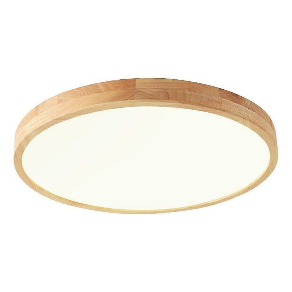 LED Ceiling Light Dimmable UltraThin Modern Wood Acrylic Round Fixture 3000K6000K Remote Control