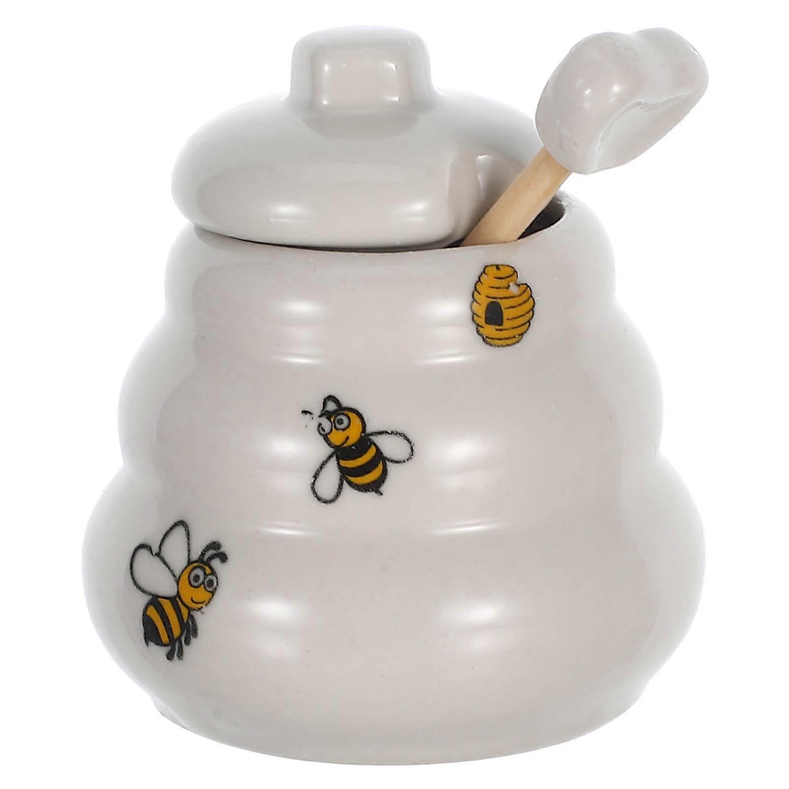 Ceramic Honey Jar for Storage Use with Decorative