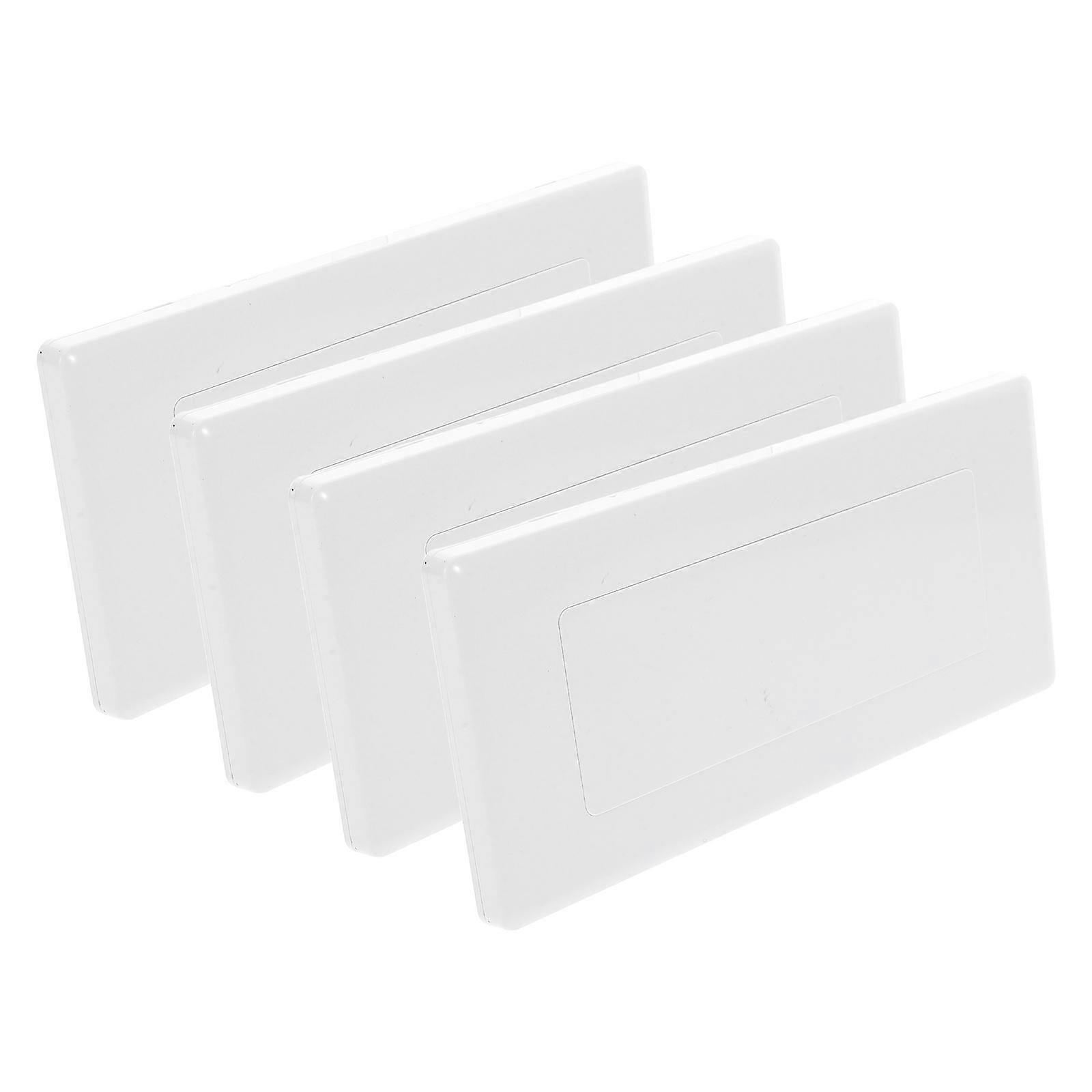 4Pcs White Blank Wall Plate Cover for Electrical Junction Box Plastic