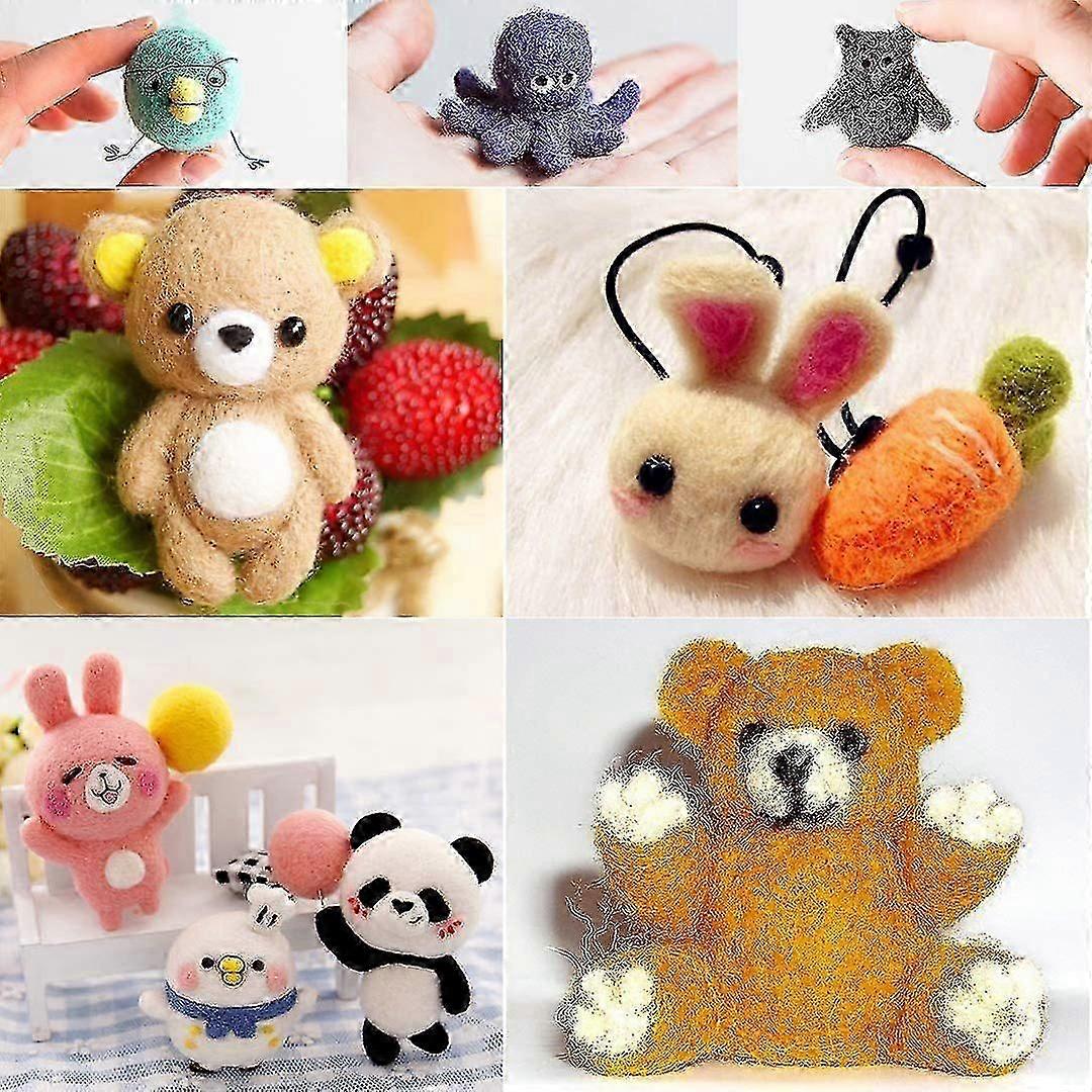 36-Color Wool Felt Needle Kit with Roving Material, 109-Piece Starter Set