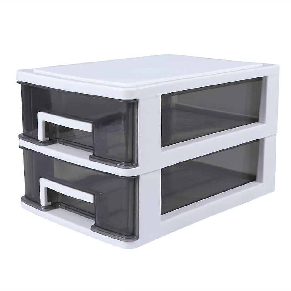 Plastic Storage Drawers Multilayer Transparent Desktop Organizer for Office and Home White Frame