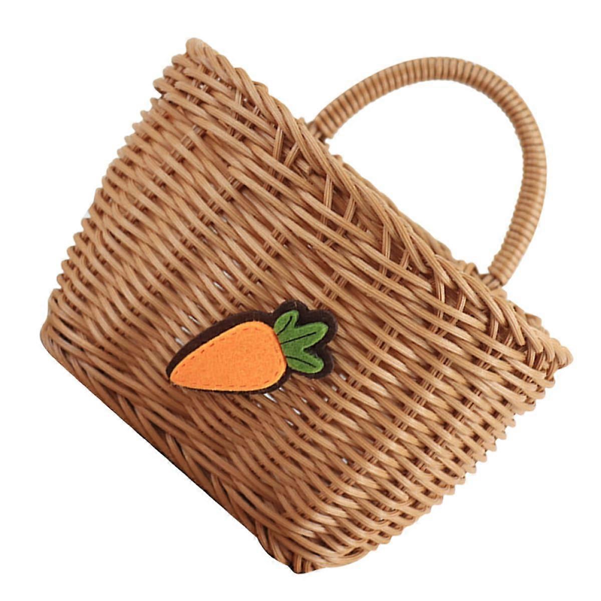 Wall Mounted Woven Hanging Basket SpaceSaving Rattan Organizer for Kitchen Vegetables and Herbs