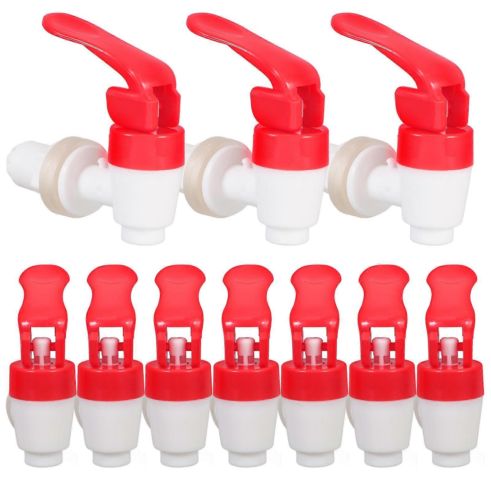 Beverage Dispenser Spigot Replacement with 10Pcs Red Plastic Spouts
