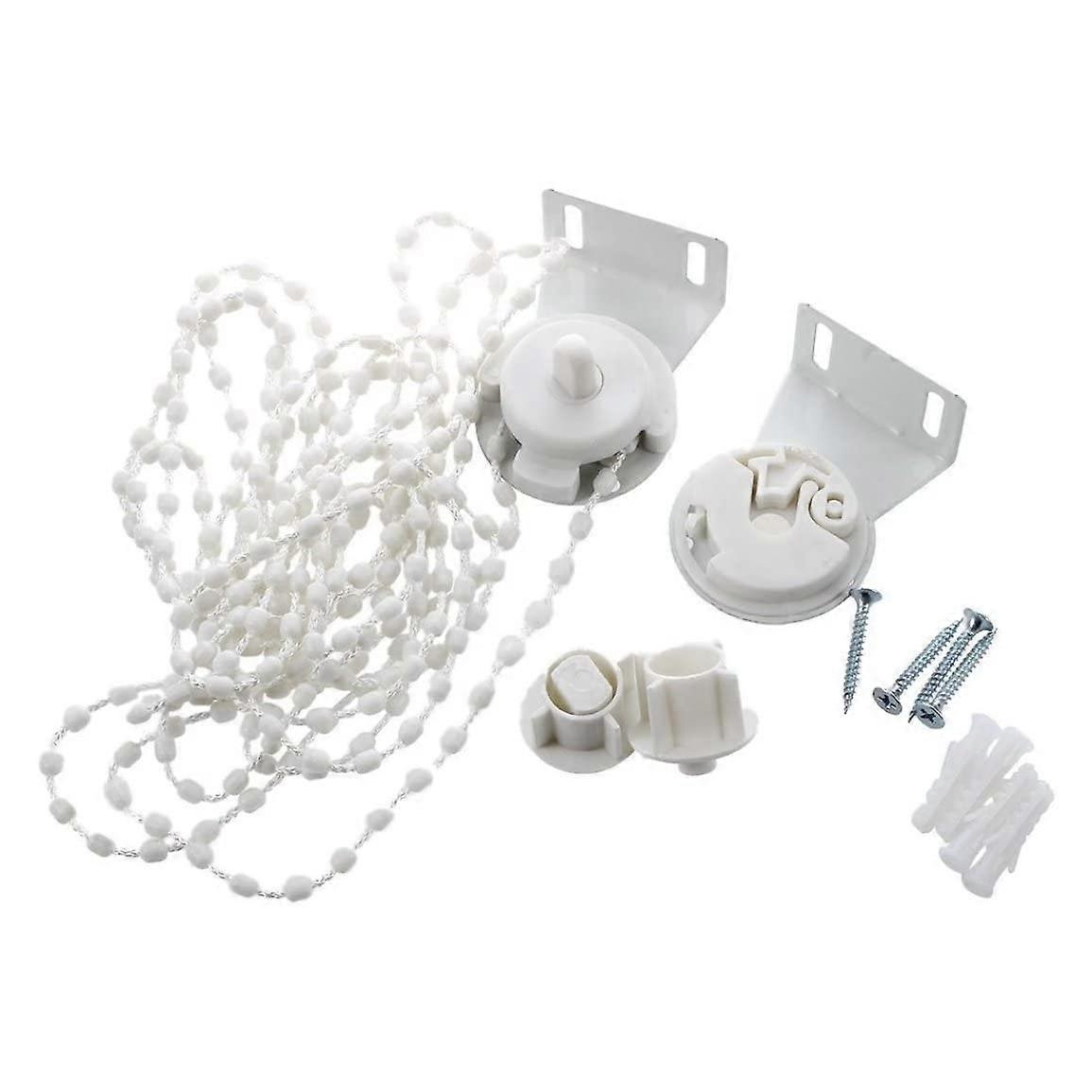 Roller Blind Clutch Kit 28mm with Bead Chain and White Roller Shade Bracket Set