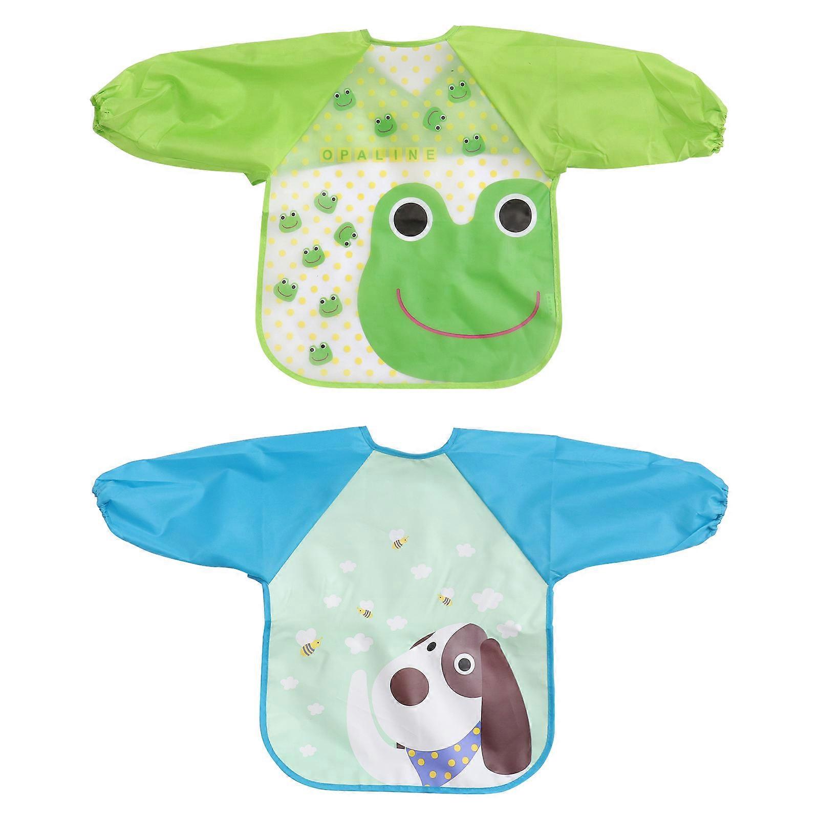 Eating Bib Dining Apron for Babies with Waterproof Function 2Pcs Set