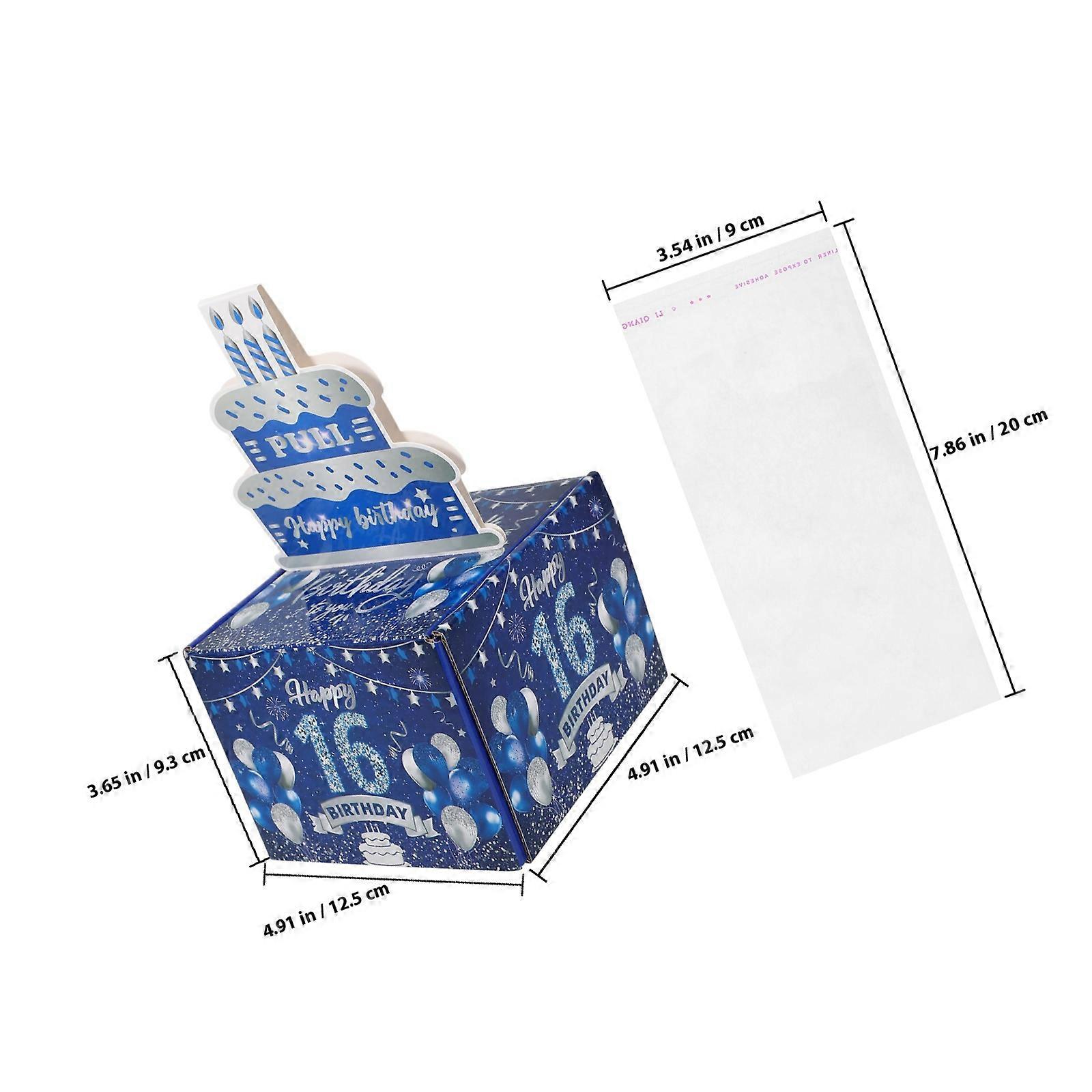 Cards Box For Birthday Party Rectangular Paper 1Set