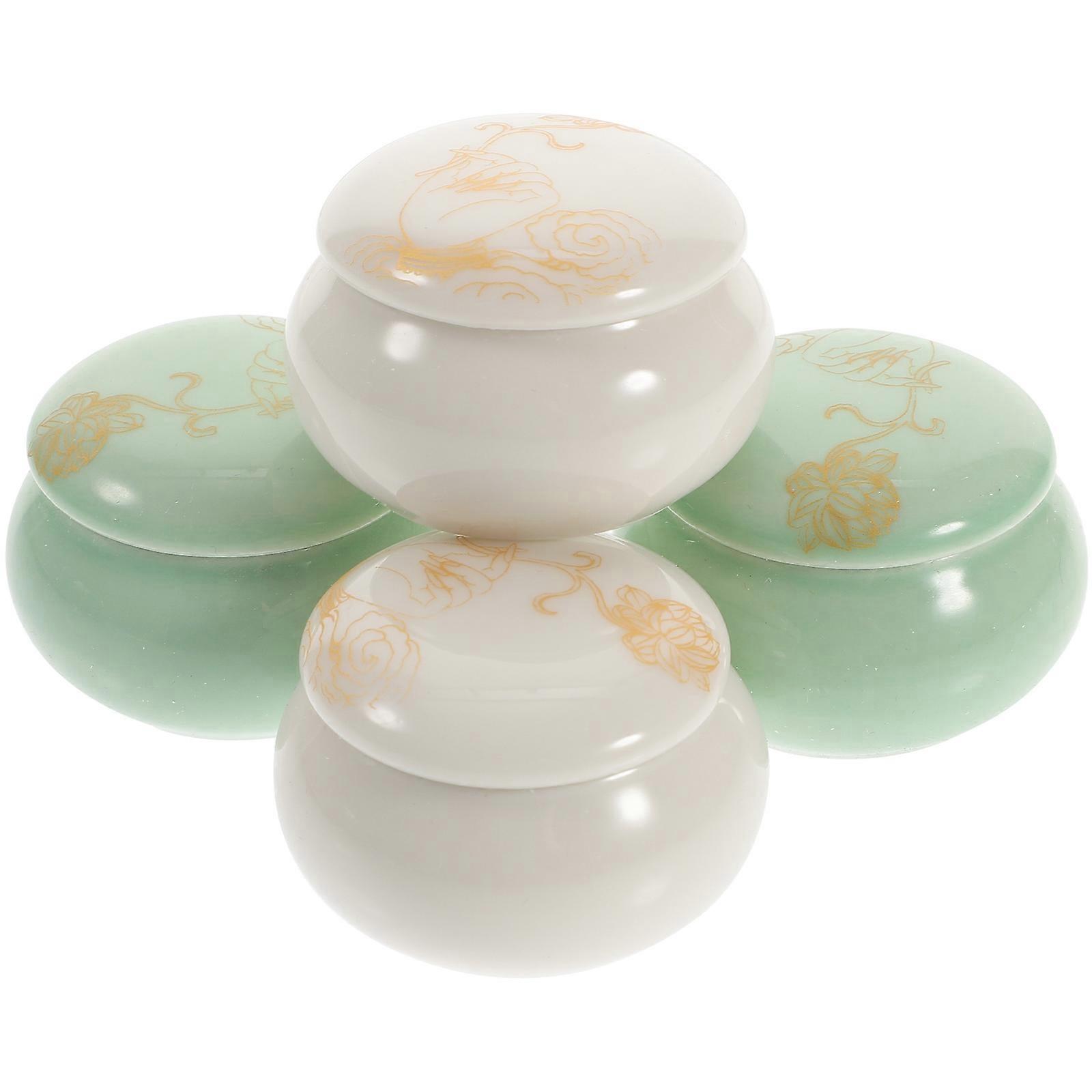 Ceramics Lipstick Jars for Storage Use 4Pcs Mini Makeup Pots