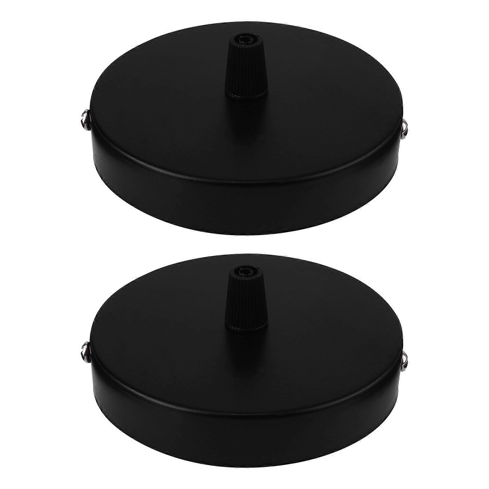 Pendant Lamp Base Ceiling Mounted Plate for Home 2Pcs Durable Black Light Accessory
