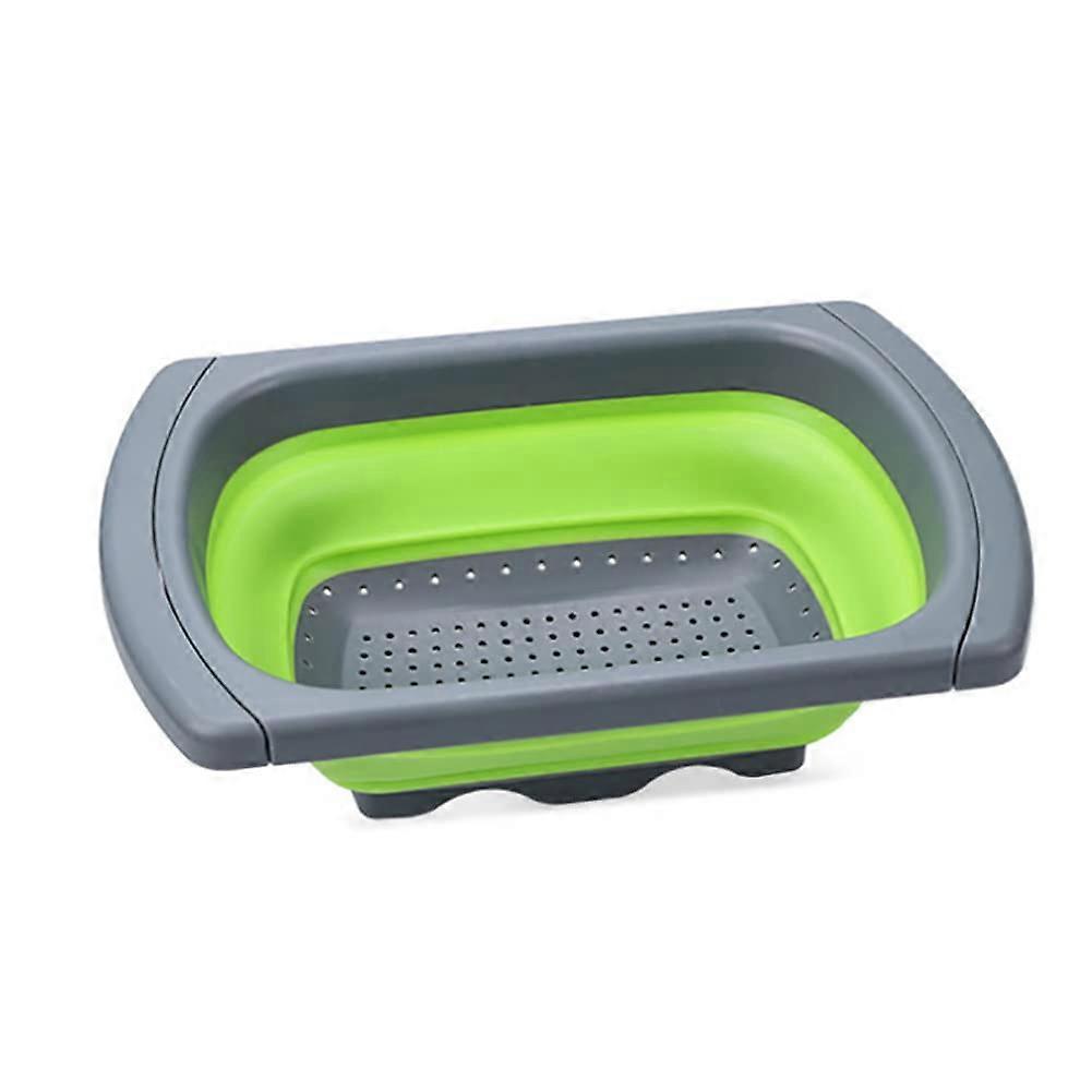 Silicone Collapsible Over the Sink Colander Strainer with Extendable Handles, 6 Quart Large Capacity
