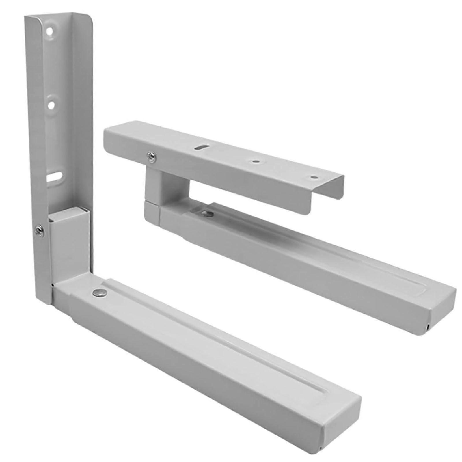 Microwave Wall Mount Adjustable Shelf Heavy Duty Foldable Rustproof Stand for Kitchen and Office