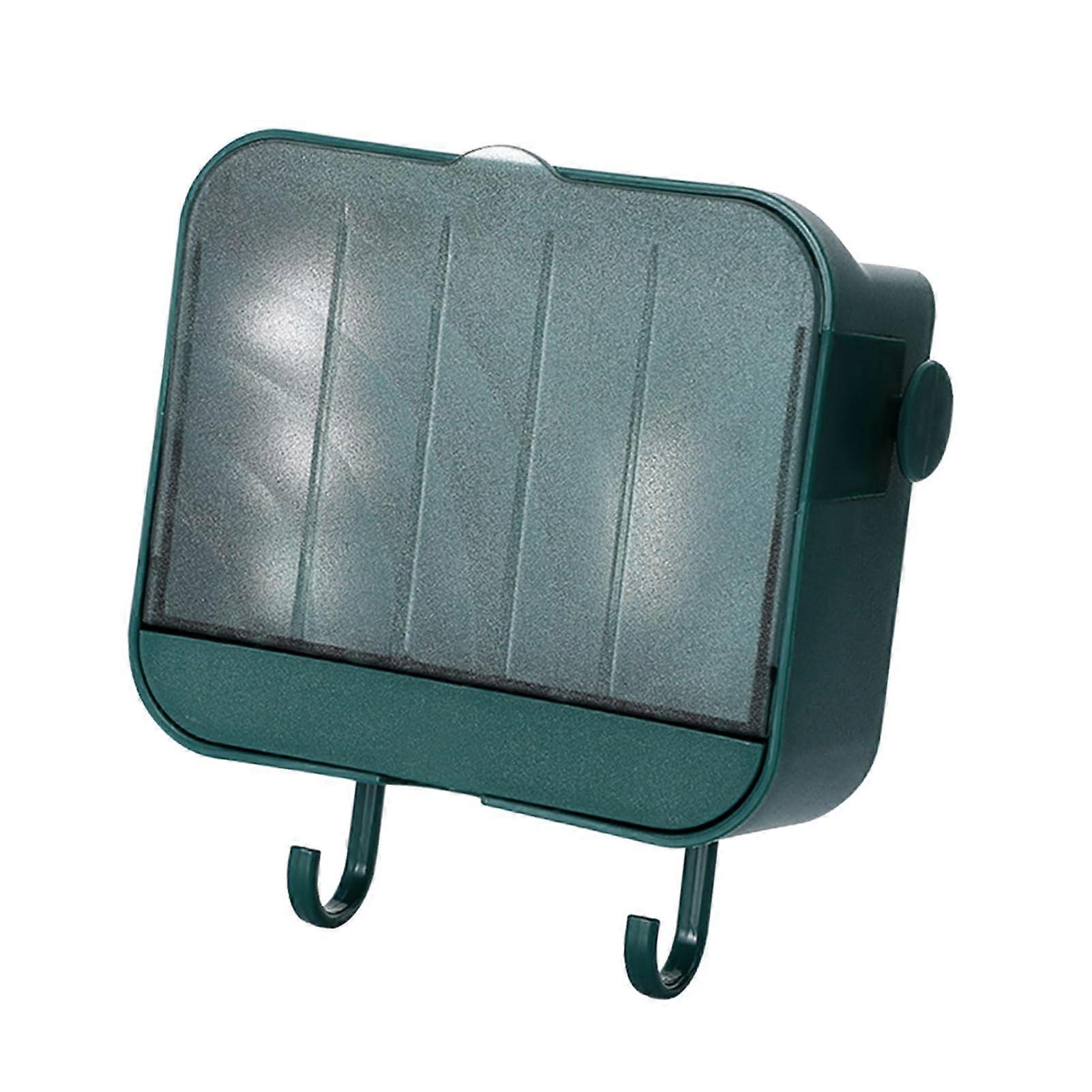 Wall Mounted Storage Box with Self Draining and Hooks for Bathroom Kitchen Shower, Green