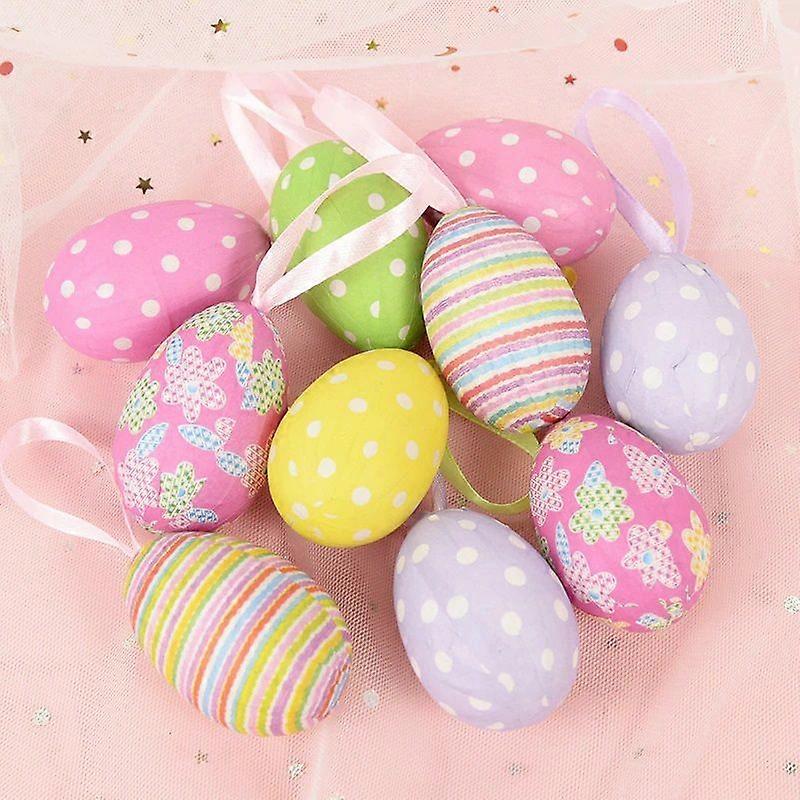 12Pcs Foam Easter Eggs Happy Easter Party Decorations