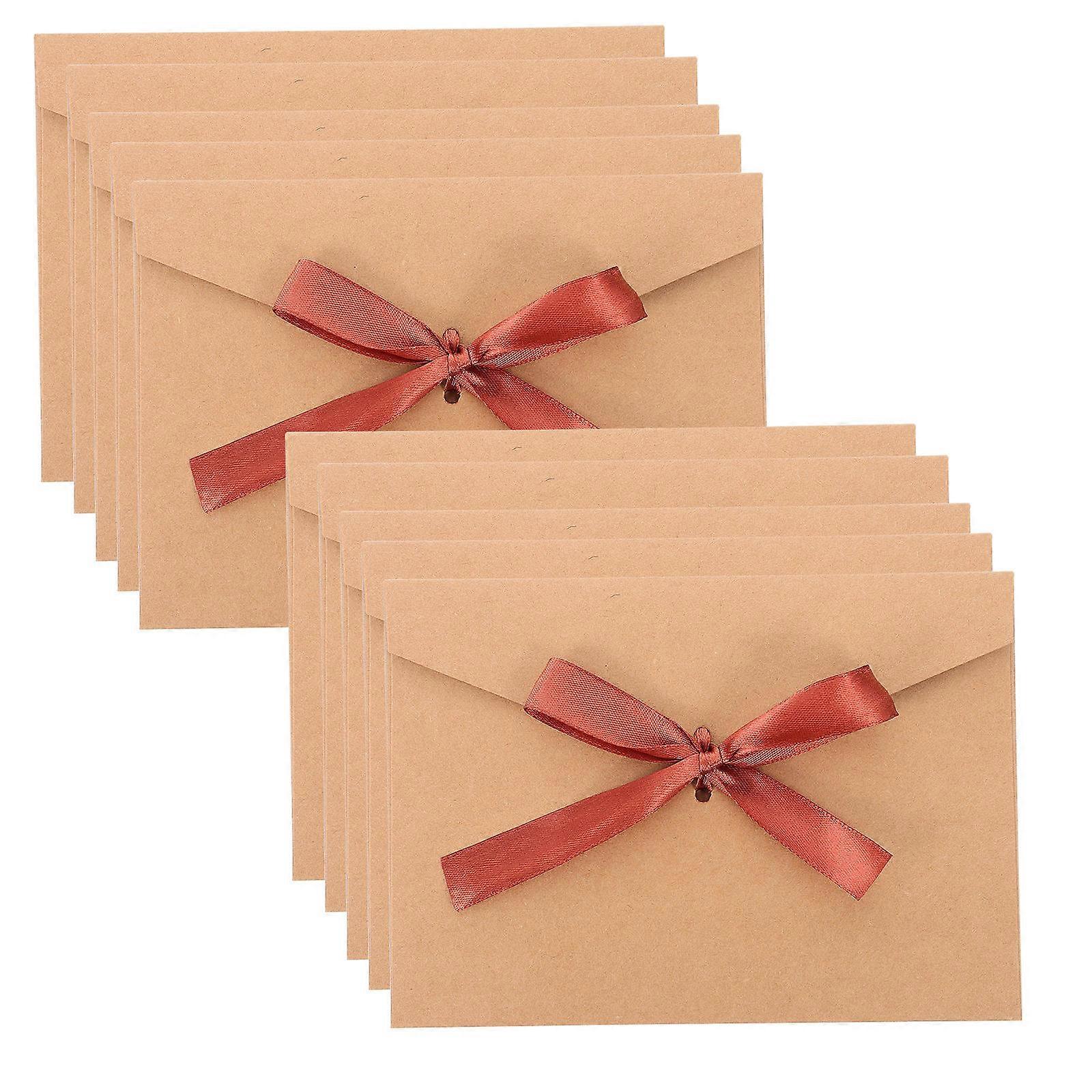 Pearlescent Postcard Envelope for Packaging 10Pcs with Bow-Tie Thickened Design