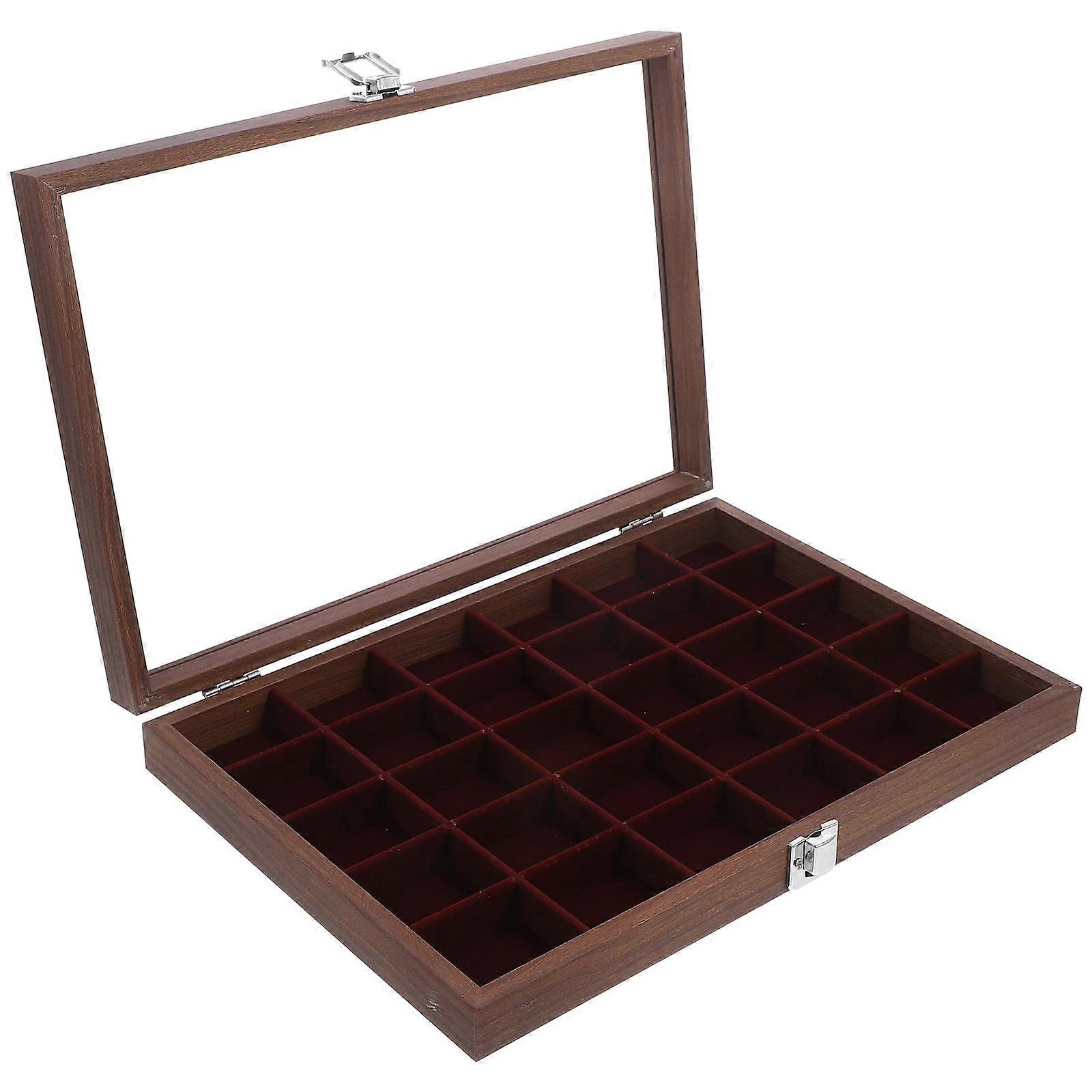 Wood Tea Bag Organizer Storage Case Rectangular Simple Design Household Users 35.30X24.30X5.30CM Classification 1Pack