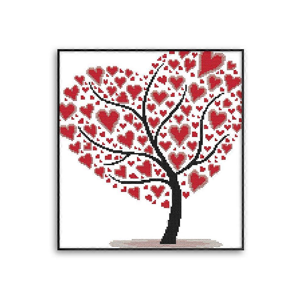 Printed Embroidery Love Tree Pattern for Embroidery Cross Stitch Handmade Set