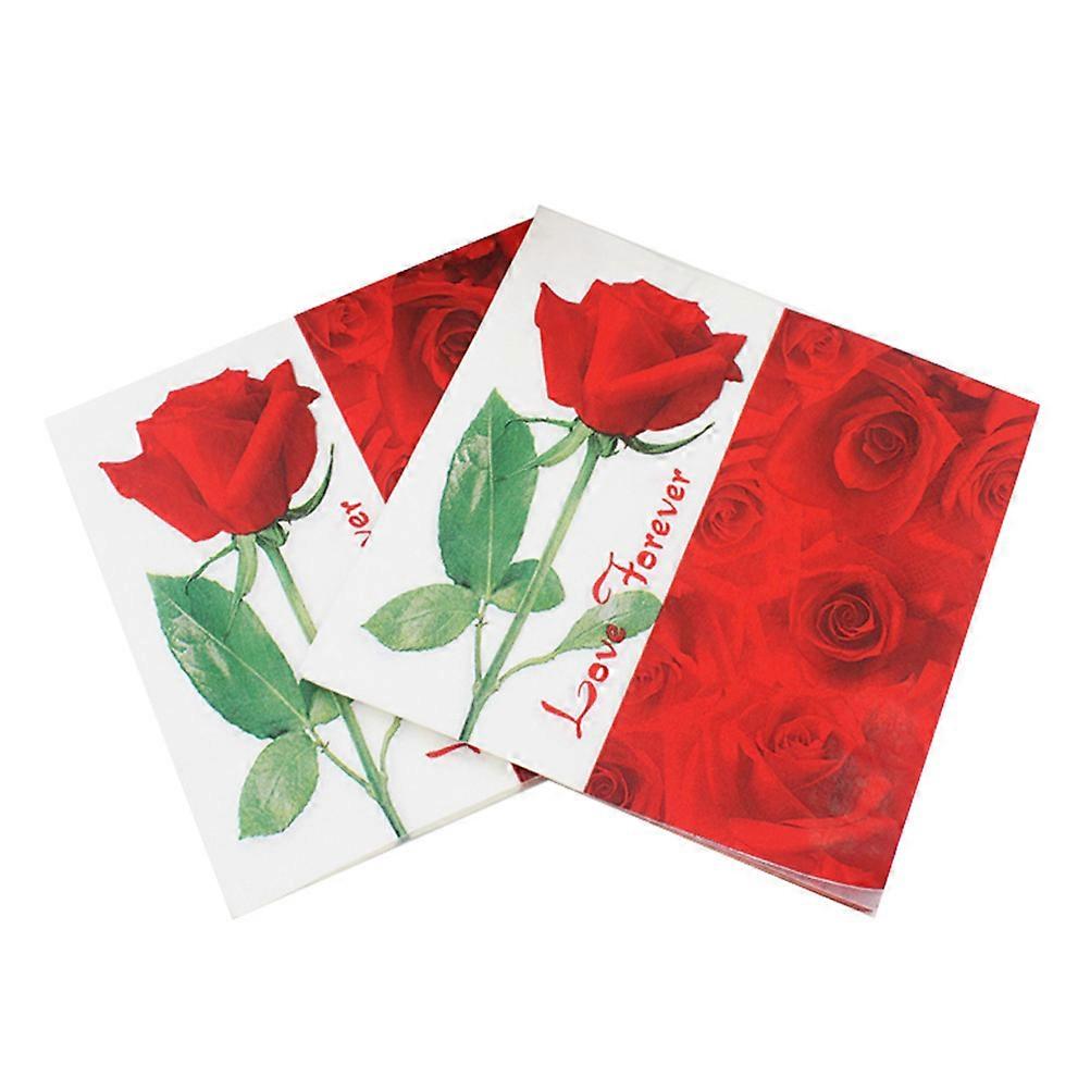 Paper Napkins with Rose Pattern for Party Use Pack