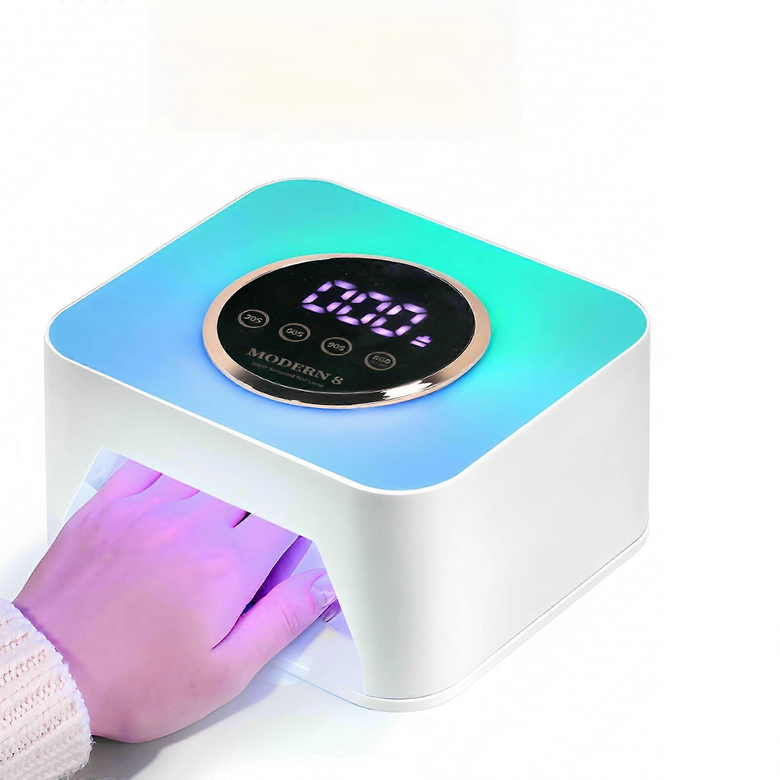 Cordless Rechargeable UV LED Nail Lamp with Smart Sensor, LCD Display and Adjustable Timer for Gel