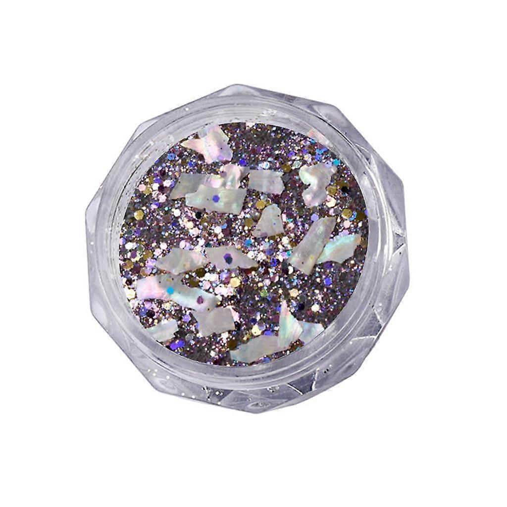 Nail Art Decorations with 3D Seashell Glitter Flakes, Mixed Abalone Shell Sequins for Gel Nails