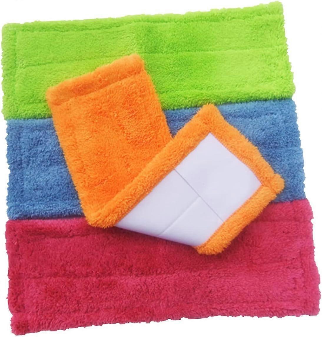 Microfiber Mop Refill for Hard Floors Washable Flat Mop Pad Easy Replacement Orange 40x12cm