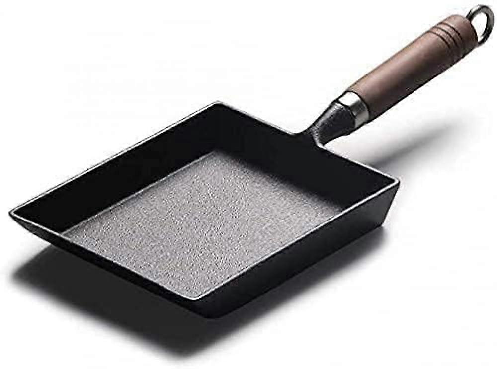 20cm Cast Iron Omelette Pan Nonstick Surface Induction Compatible Square Frying Pan