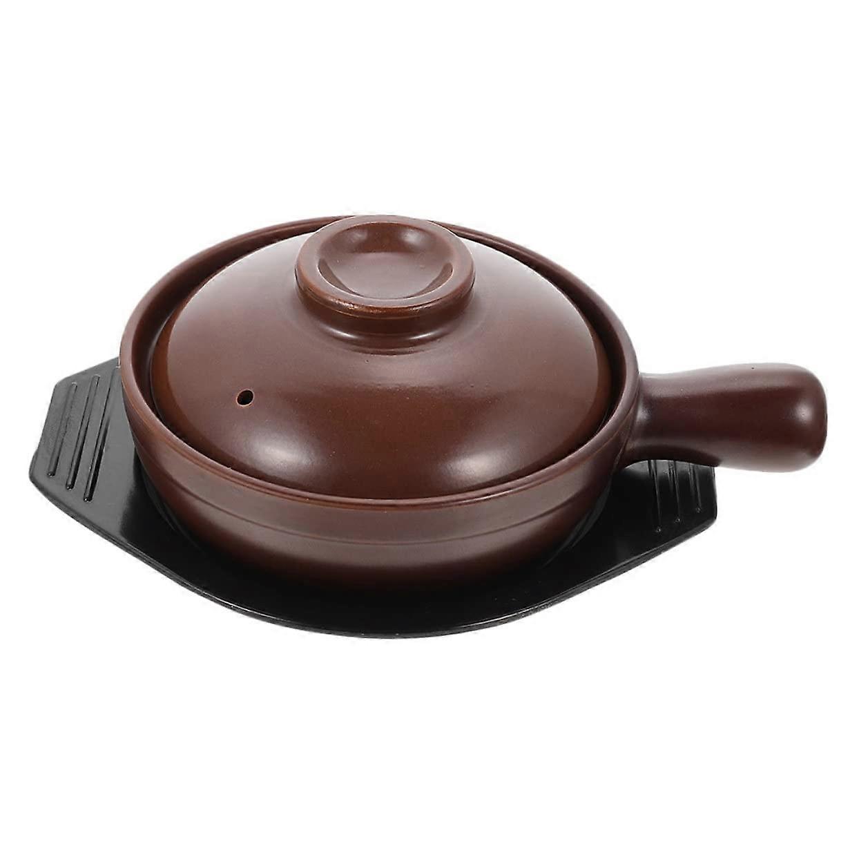 Ceramic Casserole Pot with Lid and Handle, Fast Heating,  Temperature Resistant for Stewing