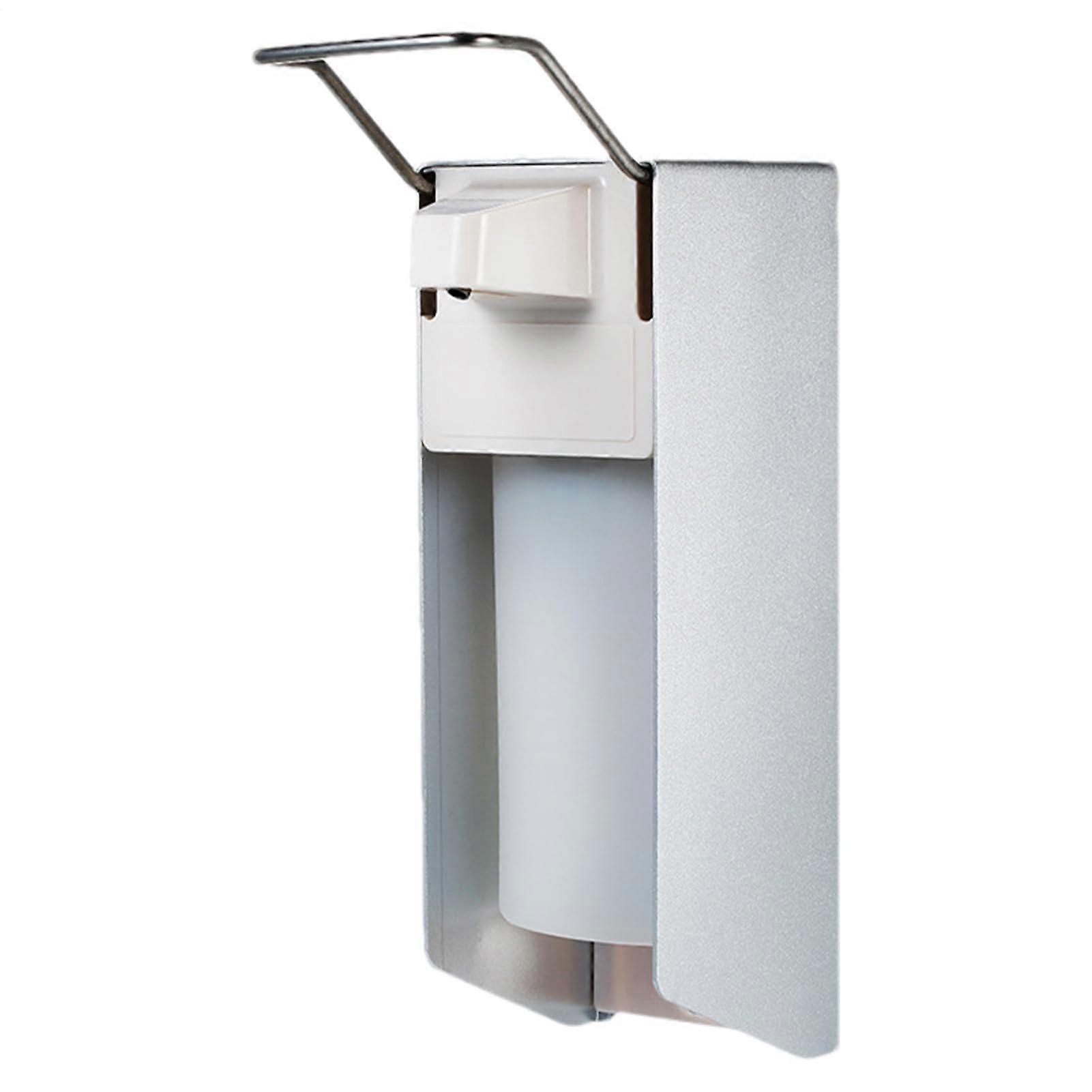 Wall Mounted Soap Dispenser with Elbow Press, Transparent Window, Adjustable Volume for Kitchen and Office