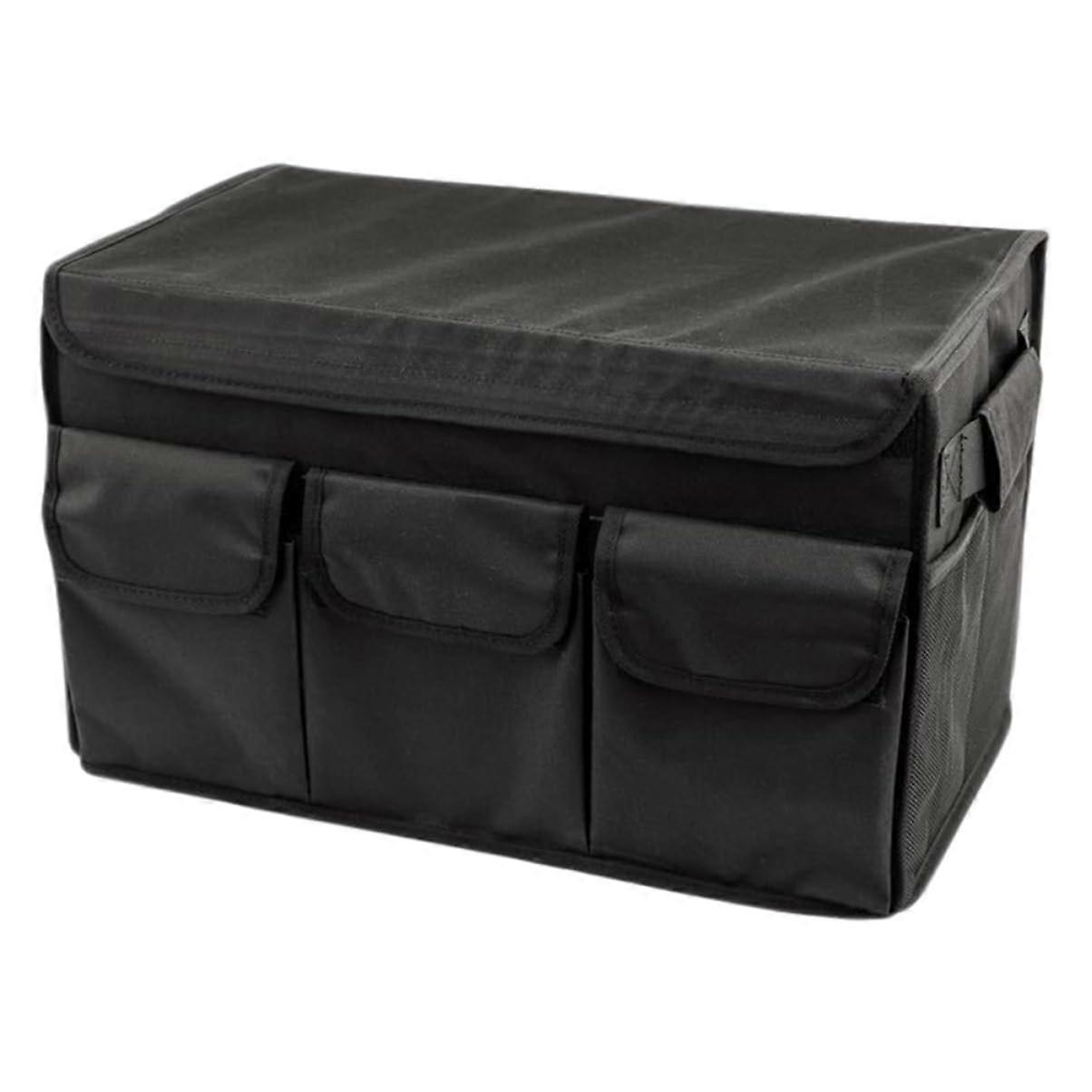 Car Trunk Organizer Large Capacity Waterproof Foldable Storage Box with Mesh Pockets for SUVs and Camping