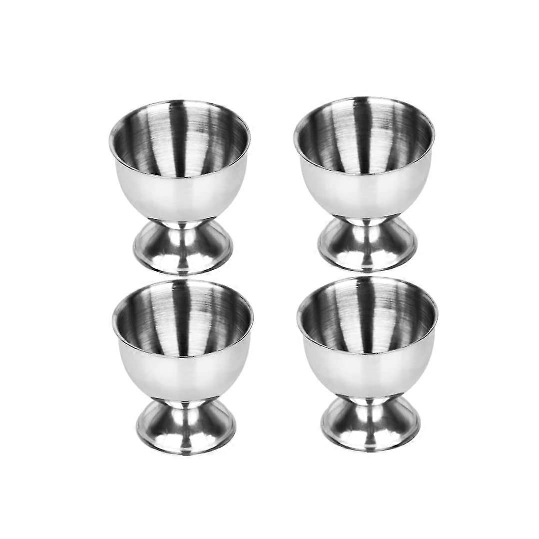 Stainless Steel Egg Cups Set 4PCS for Soft and Hard Boiled Eggs Holders Breakfast Table Use