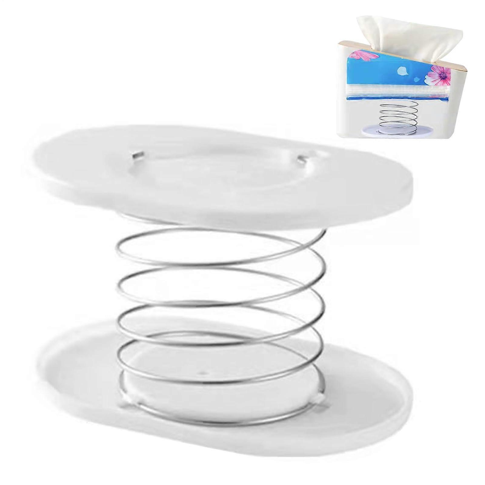 Automatic Tissue Dispenser with Spring Lifting, SpaceSaving Adjustable Holder for Car and Home