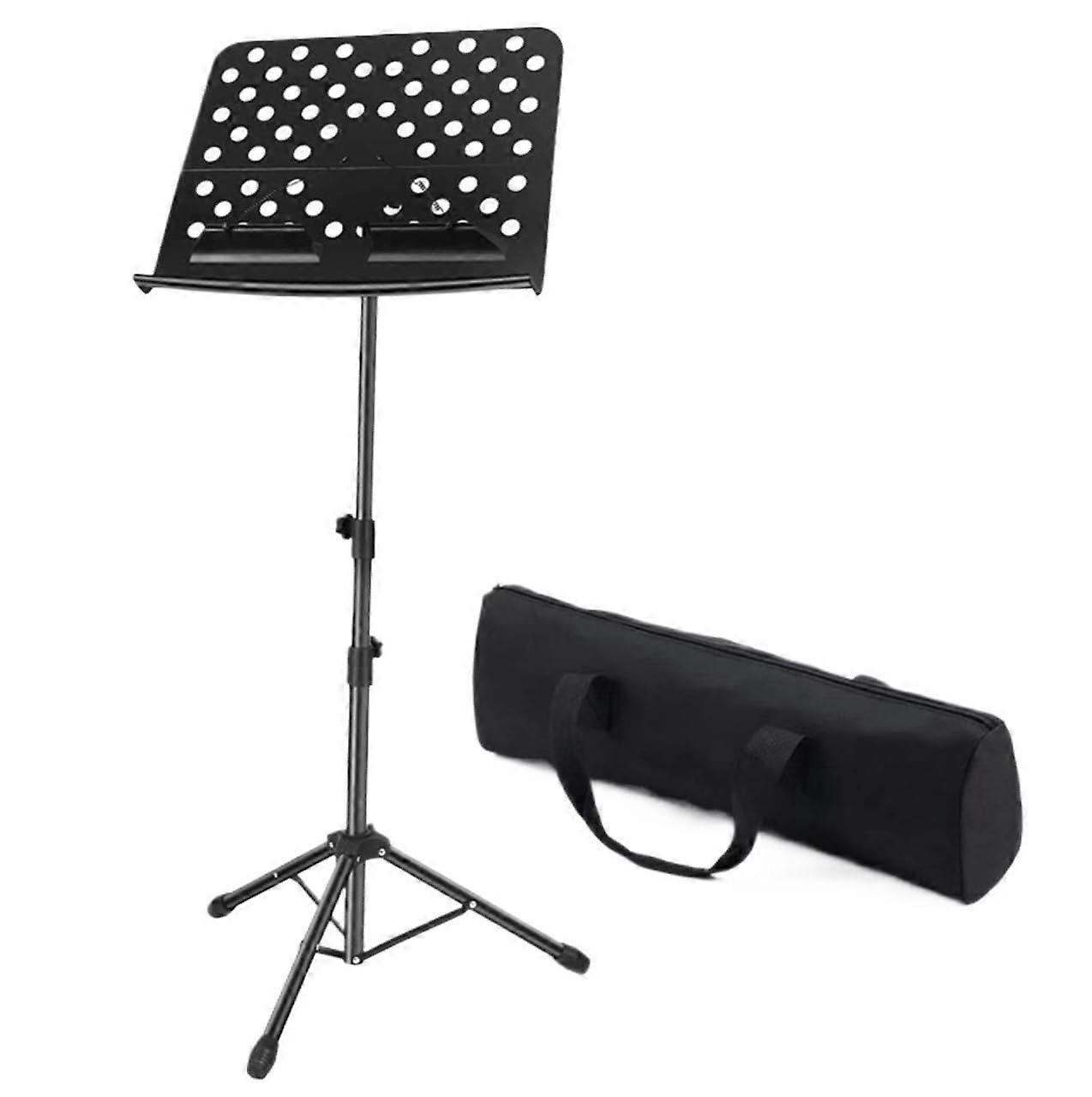 Foldable Adjustable Music Stand with Stable Metal Tripod Base for Performances and Practice