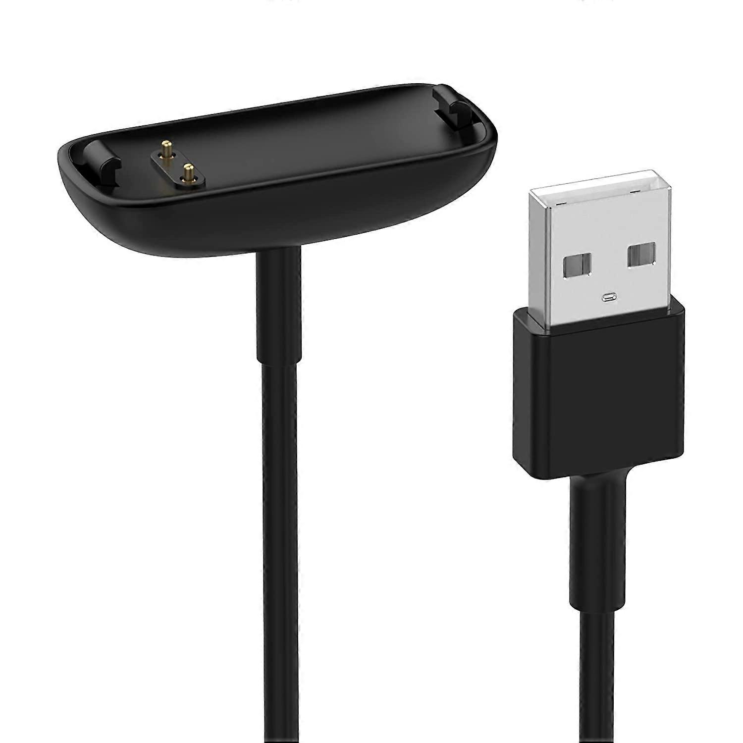 Fast Charging USB Replacement Charger Cable with Secure Connection Black for Fitbit Inspire 3