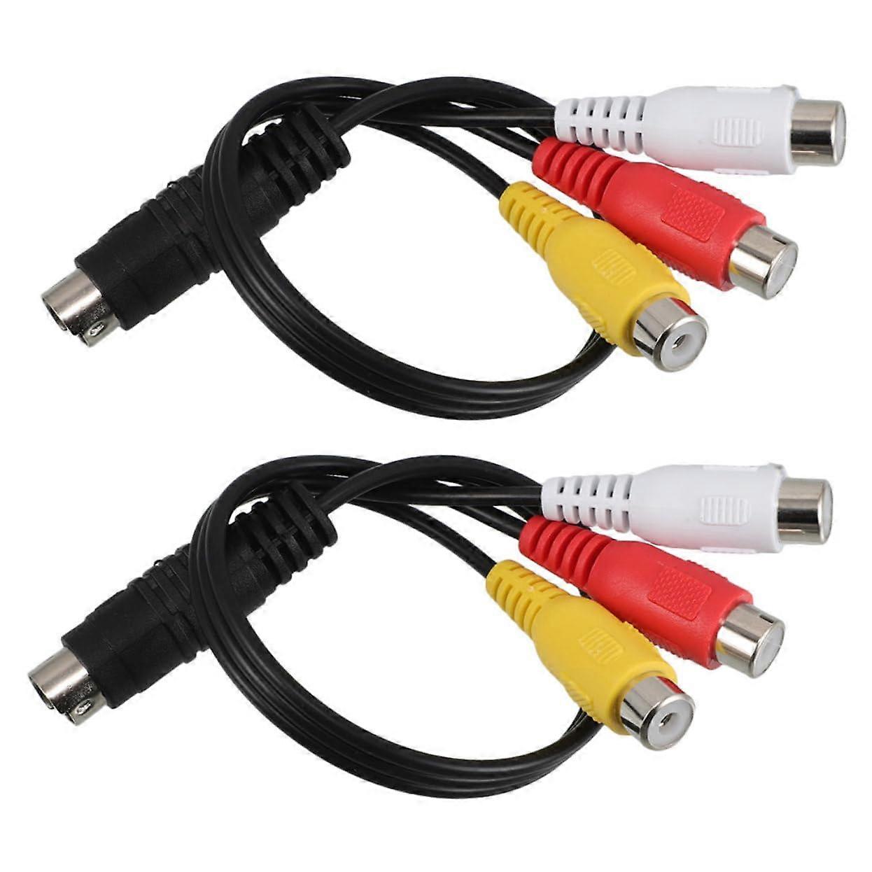 2pcs SVideo to RCA Cable Adapter Easy PlugandPlay MultiDevice Compatible for TV/DVD