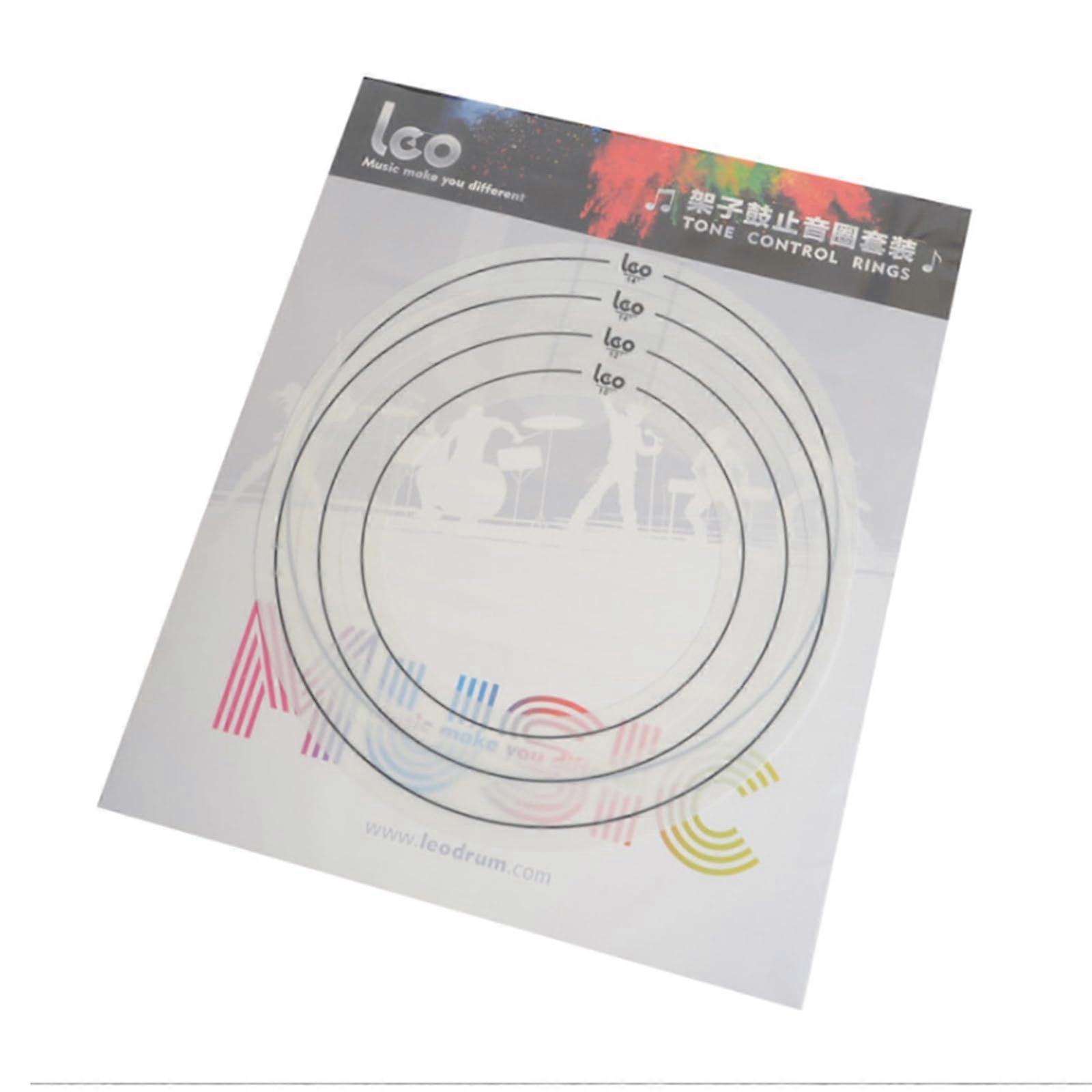 Drum Dampening Rings Set, Noise Reduction PET, Multiple Sizes, Realistic Feel for Quiet Practice