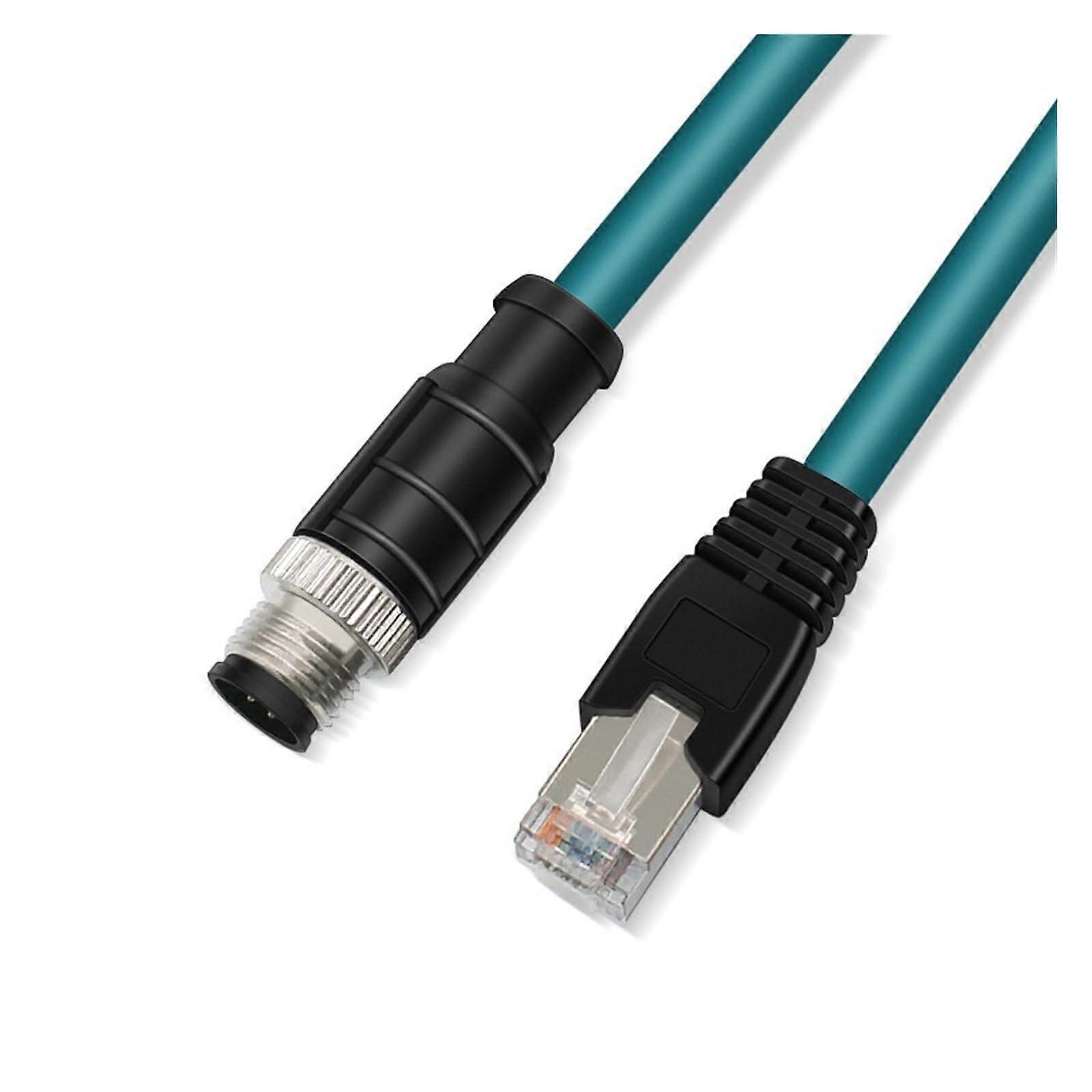 M12 to RJ45 Ethernet Cable 10M 8Pin A Coded Industrial Grade for Stable Data Transmission