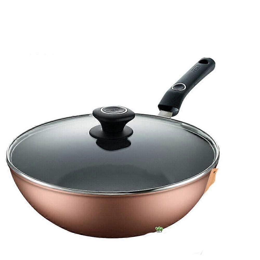32cm Large Non Stick Wok with Lid, Induction Compatible, Even Heat Distribution, Dishwasher Safe