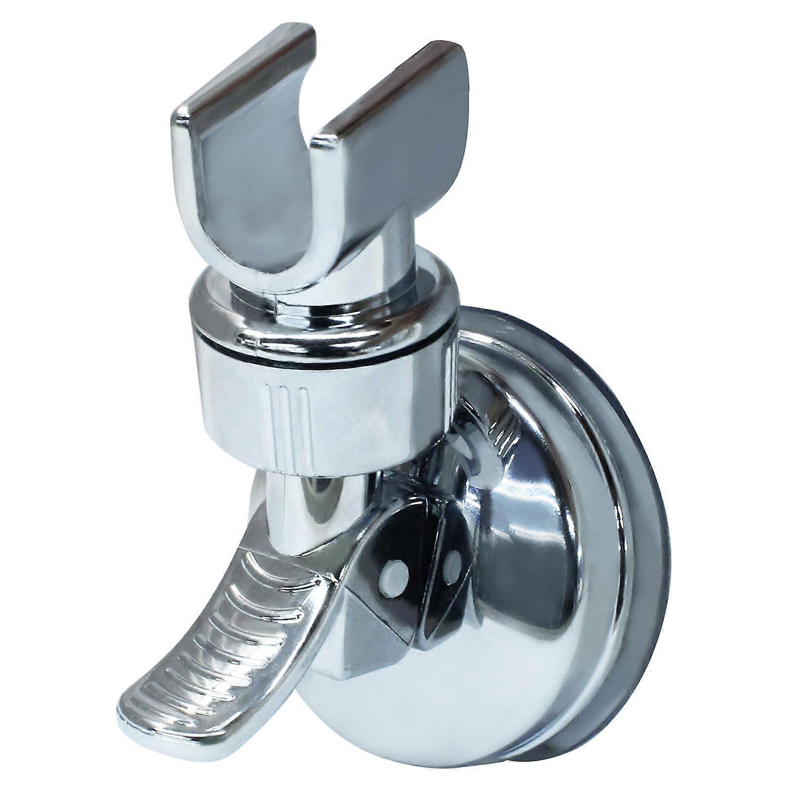 Adjustable Shower Head Holder with Powerful Vacuum Suction, Chrome Wall Mount Handheld Bracket