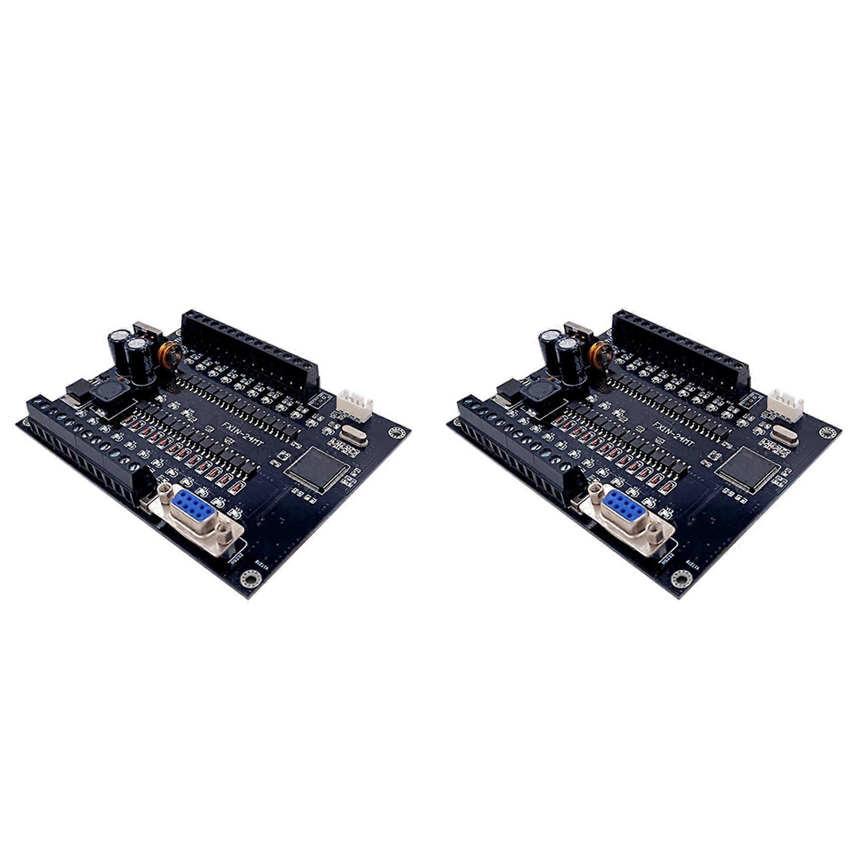 2X PLC Industrial Control Board FX1N-24MT Relay Module Delay Module