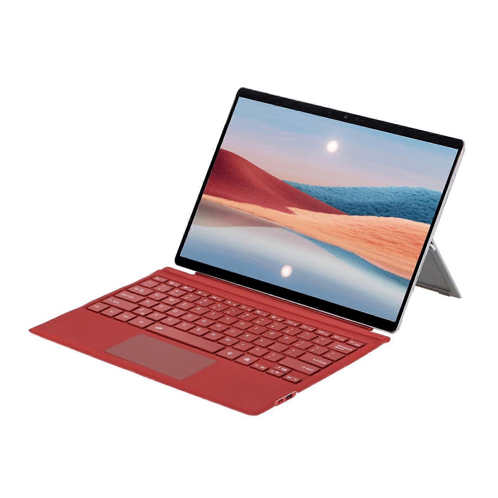 Bluetooth 5.0 Magnetic Backlit Keyboard with Touchpad for Surface Pro 3 4 5 6 7 Tablet Red