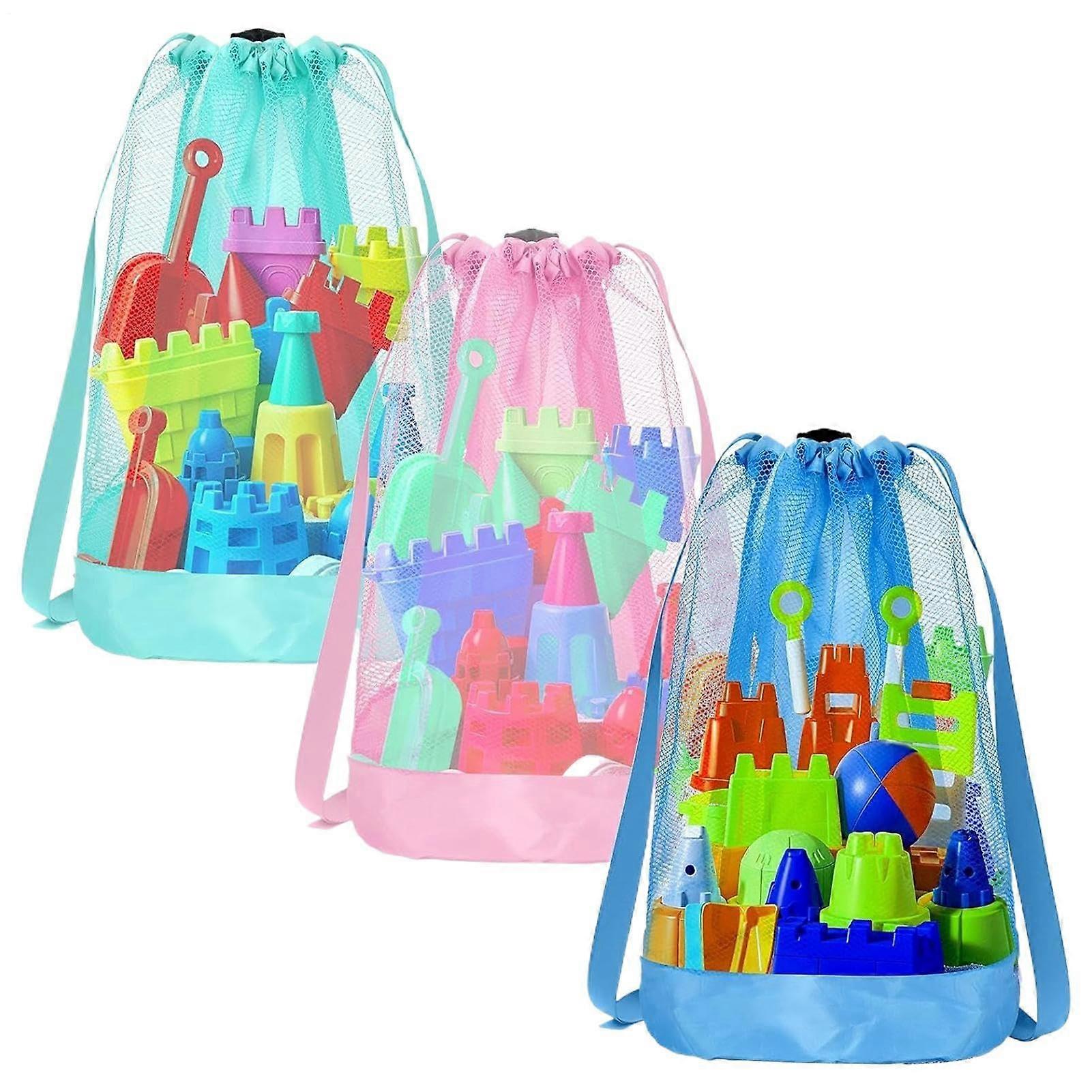 Waterproof Beach Mesh Bag with Adjustable Straps, Sand Design and 3Layer Storage Compartments