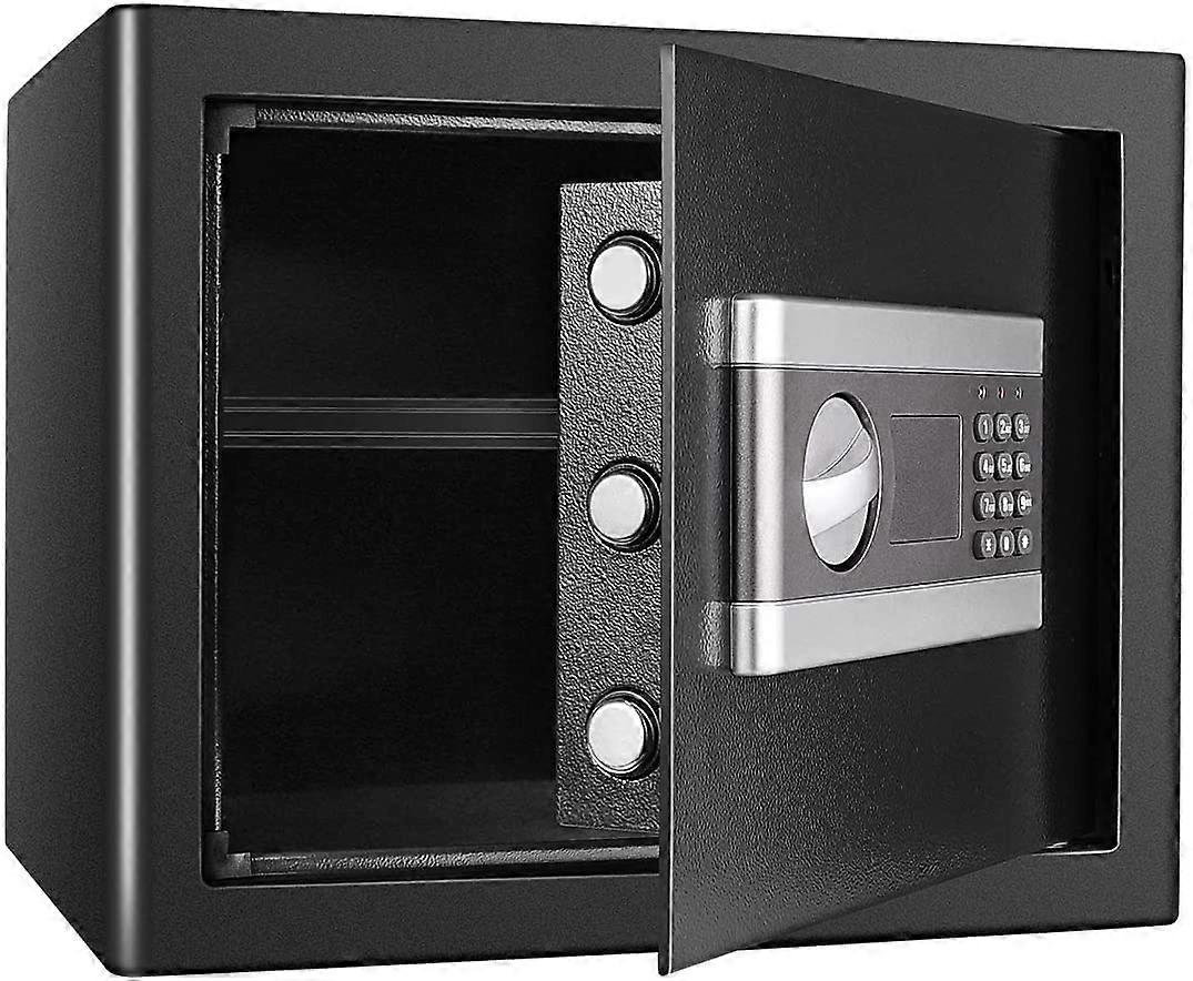 Fireproof Waterproof Safe with Digital Lock and Key, Compact Home Office Security Box