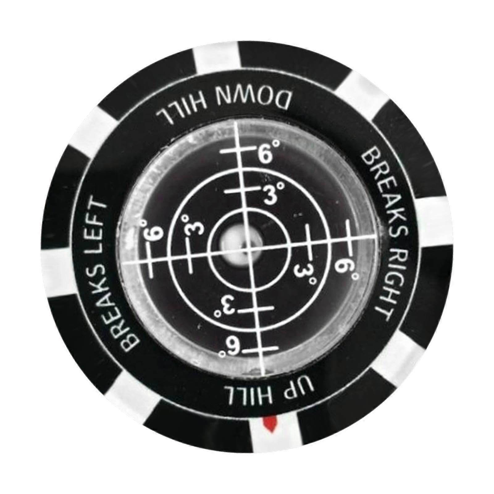 Golf Ball Marker with  Precision Level for Green Reading and Putting Alignment  Black