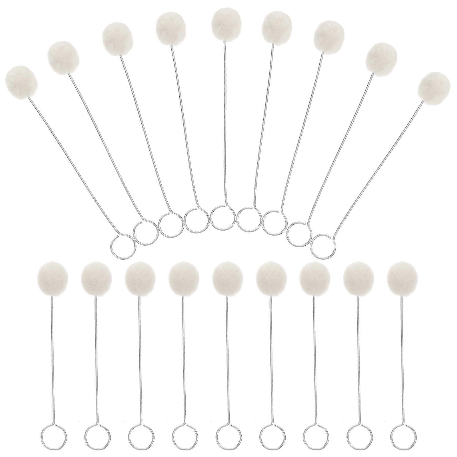 Beige Wool Daubers Ball Head Brushes for Dyeing 80Pcs Set