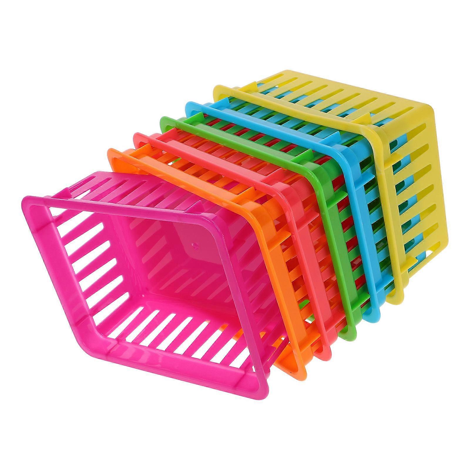 12Pcs Small Plastic Pencil Baskets for Classroom Desk Storage Assorted Color