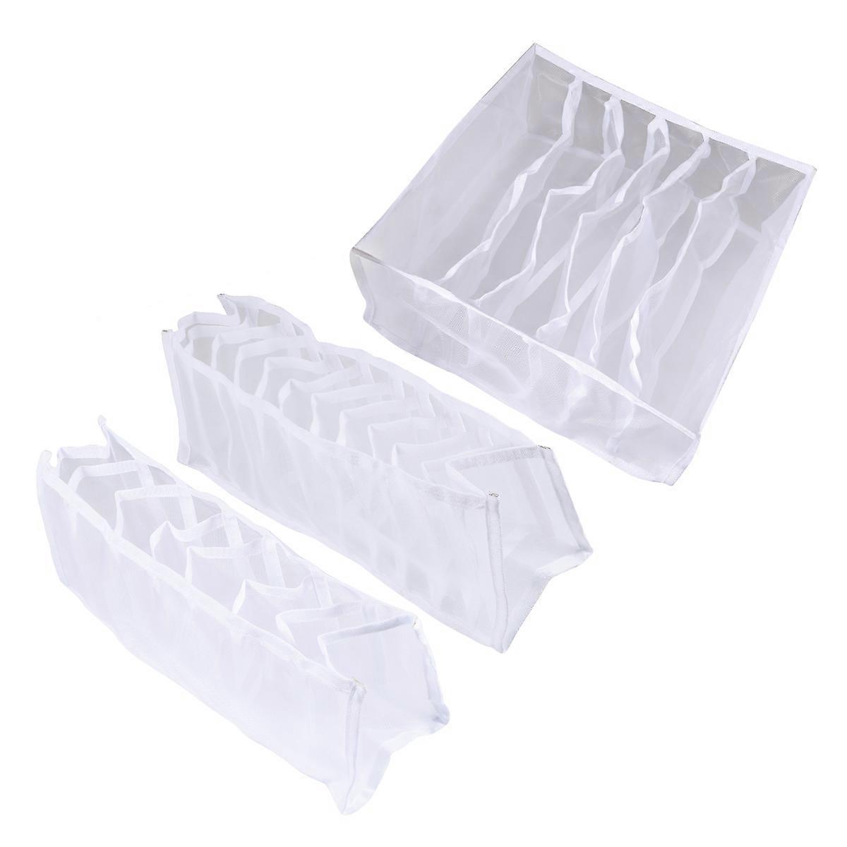 Underwear Storage Box Nylon Bra Storage Case with Multi Compartments 1Set