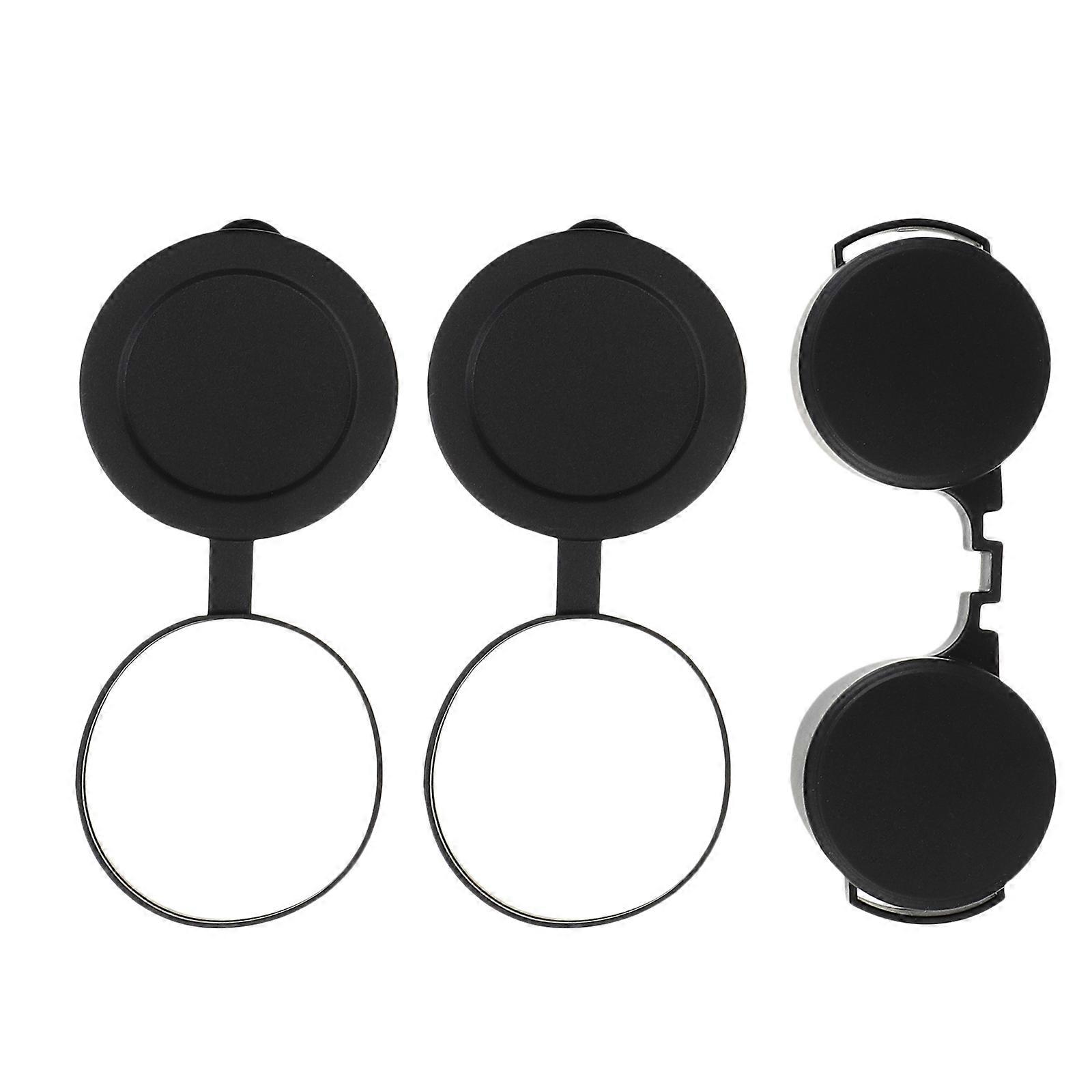 Objective Lens Cap Rubber Protective Cover for Binoculars 15Pcs Set Black