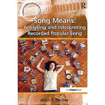 Song Means: Analysing and Interpreting Recorded Popular Song