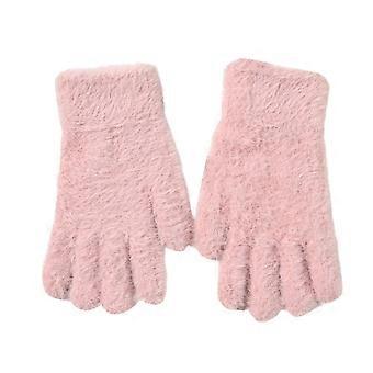 AWZXDE Par Vintersykling Vindtette Ullhansker for Menn og Damer - Varme Tykke Kaldværs Strikketilbehør Rosa, En Størrelse